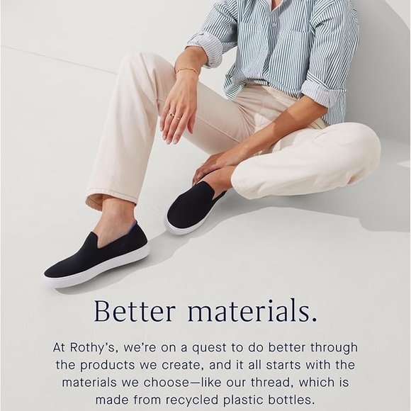 Rothy's The Original Slip On Sneaker, Black Womens Size 8.5 NEW - Picture 6 of 6